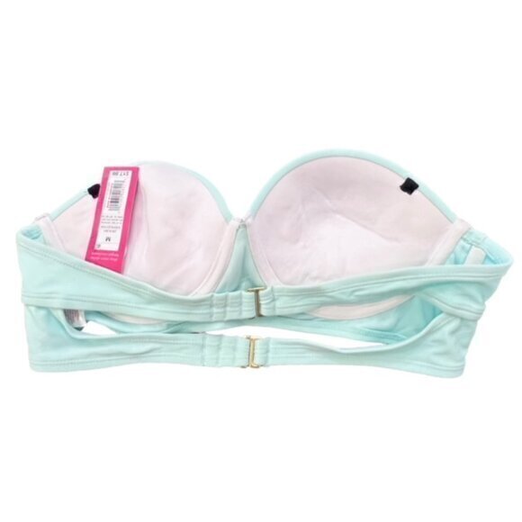 Xhilaration Bikini Top Underwire Molded Cups Push Up Mint Green Black Medium NWT - Picture 4 of 7